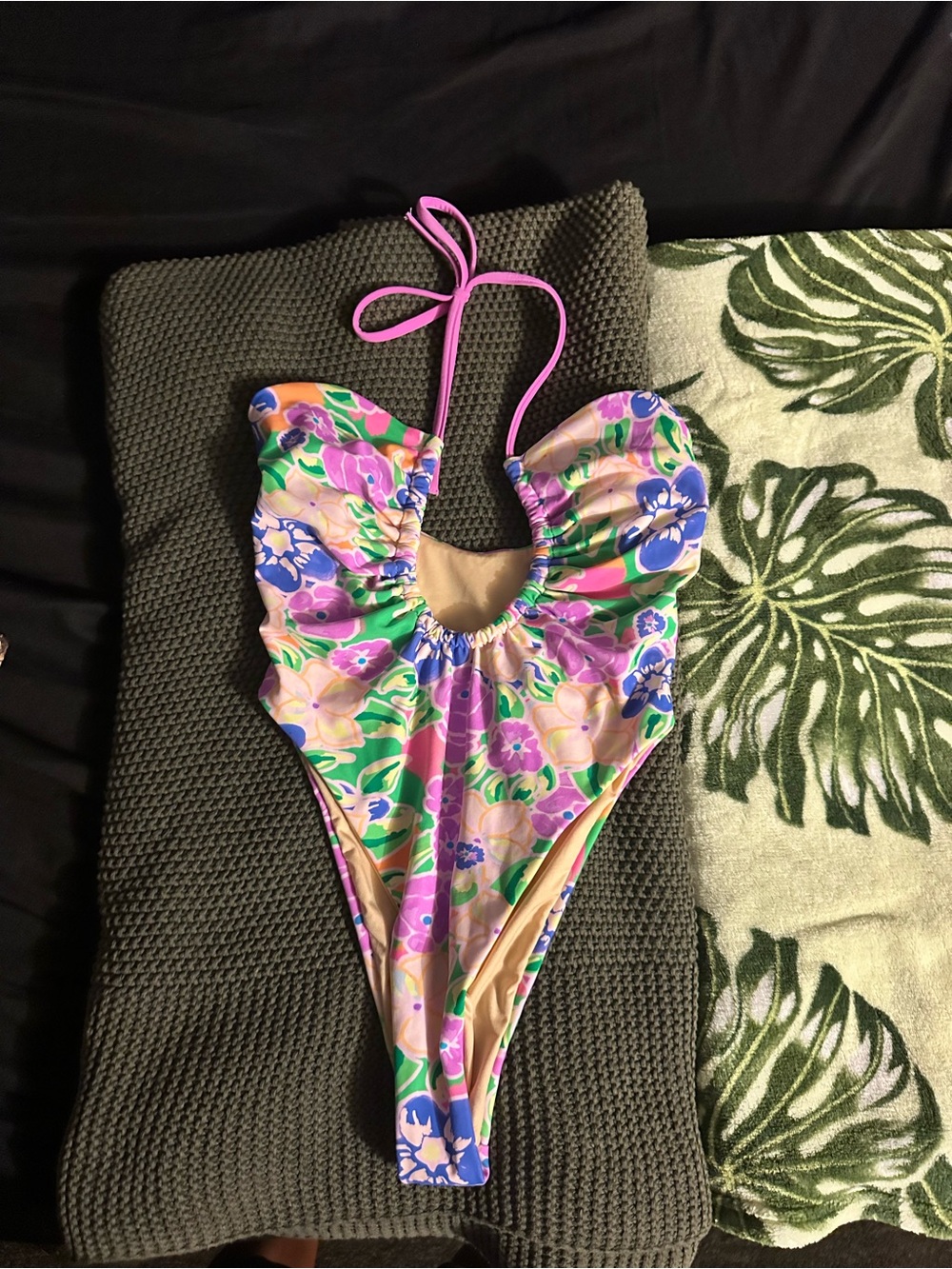 Kulani Kinis Rare Vintage Floral Halter One Piece Swimsuit – Discontinued Print